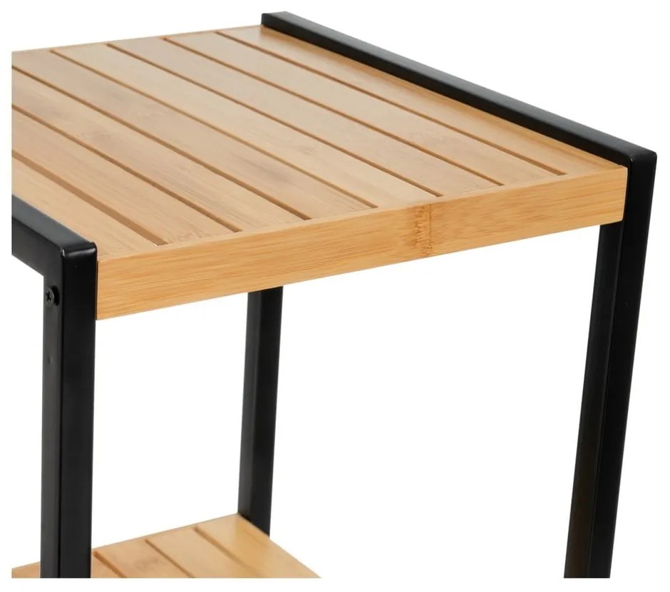 Etajeră neagră/în culoare naturală din bambus 30x70 cm – Casa Selección