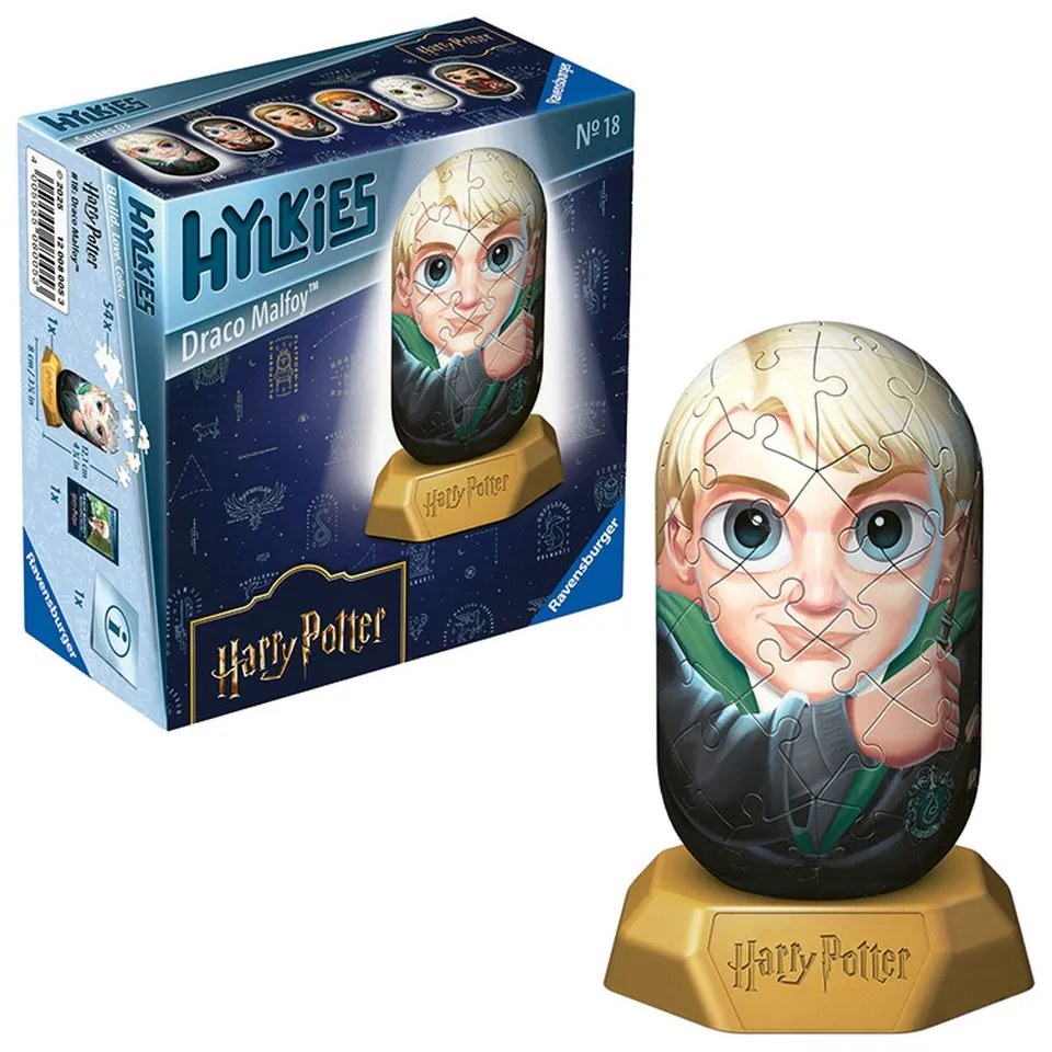 PUZZLE 3D HYLKIES HARRY POTTER MINI FIGURINA DE COLECTIE DRACO MALFOY 54 PIESE - RAVENSBURGER (RVS3D08005)