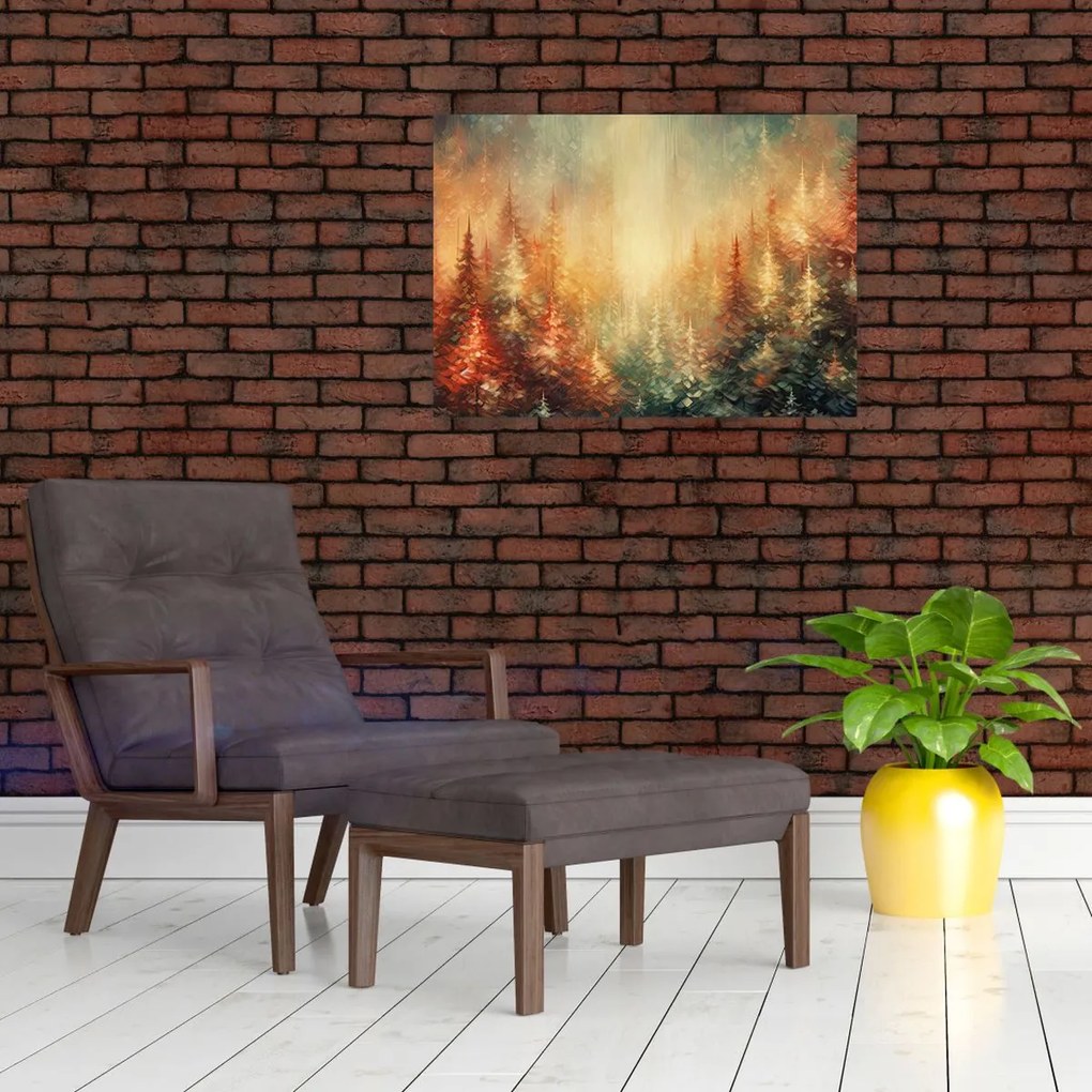 Tablou pe sticlă - Pictura de păduri (70x50 cm)