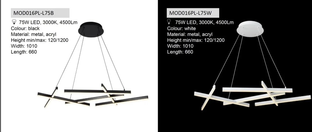 Lustra LED design modern Line neagra