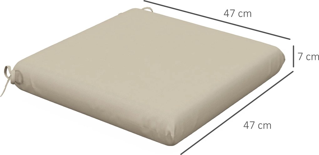 Outsunny Set de 4 perne pentru scaun, pad-uri pentru scaun 47 x 47 cm, umplutură groasă, rezistente la decolorare, bej | Aosom Romania