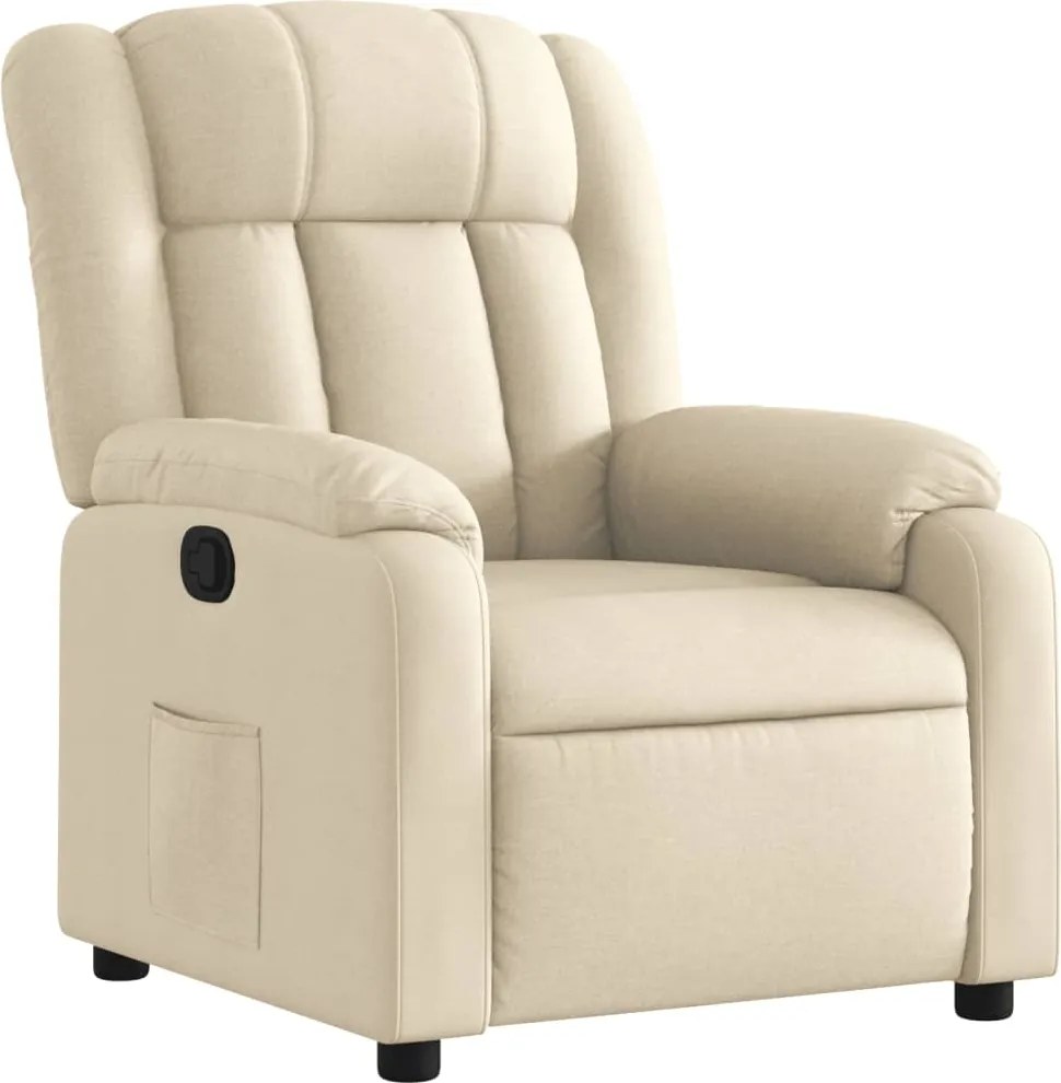 vidaXL Fotoliu rabatabil, crem, material textil