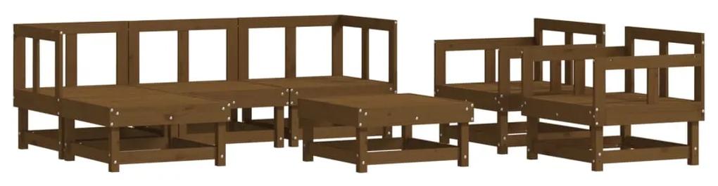 3186217 vidaXL Set mobilier de grădină, 7 piese, maro miere, lemn masiv de pin