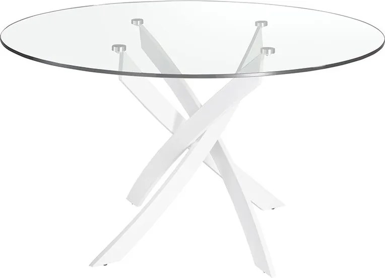 Masa rotunda design modern Veola alb, 110cm