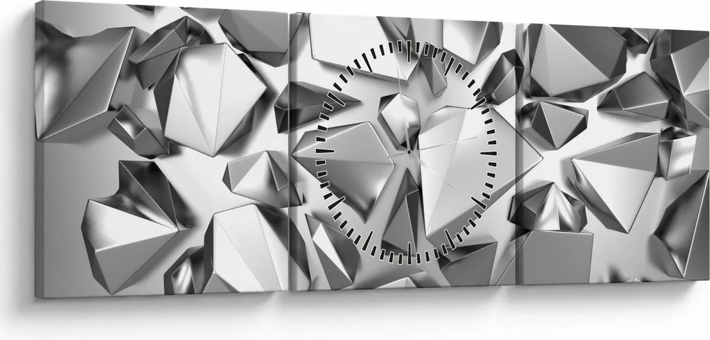 Tablou cu abstracție 3D (cu ceas) (90x30 cm)