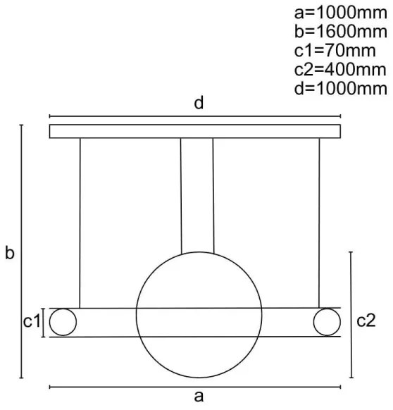 Lustră LED dimabilă pe cablu LED/95W/230V 3000-6500K + telecomandă