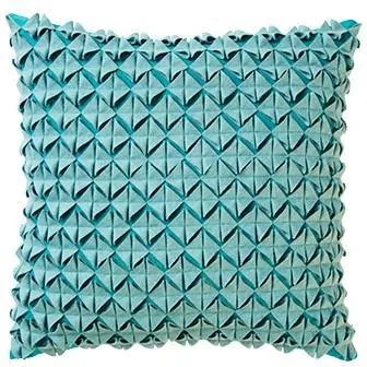 Perna cu Textura Geometrica - Lana Turcoaz lungime(45cm) x latime(45cm) x greutate(900g)