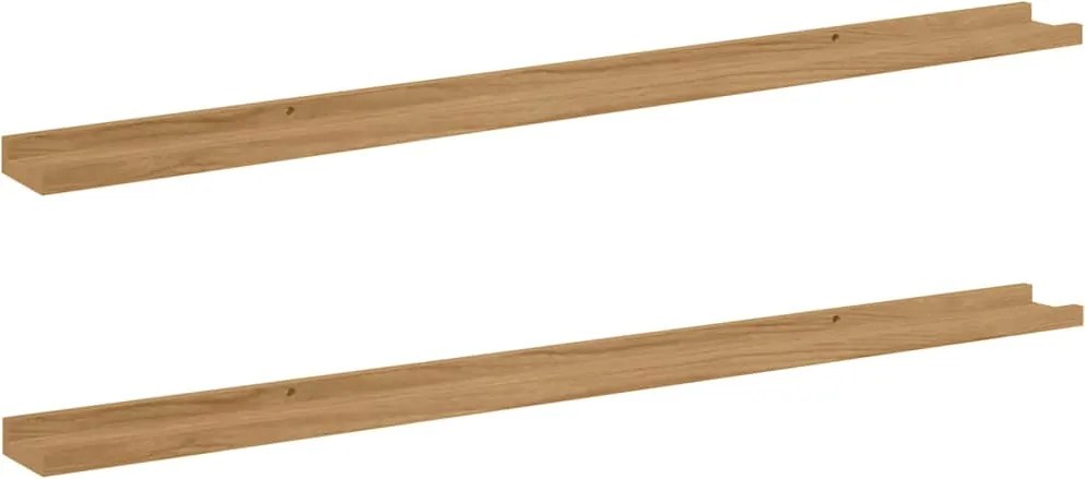 vidaXL Raft de perete cu raft 2 pcs Maro 115 x 9 x 3 cm Lemn compozit