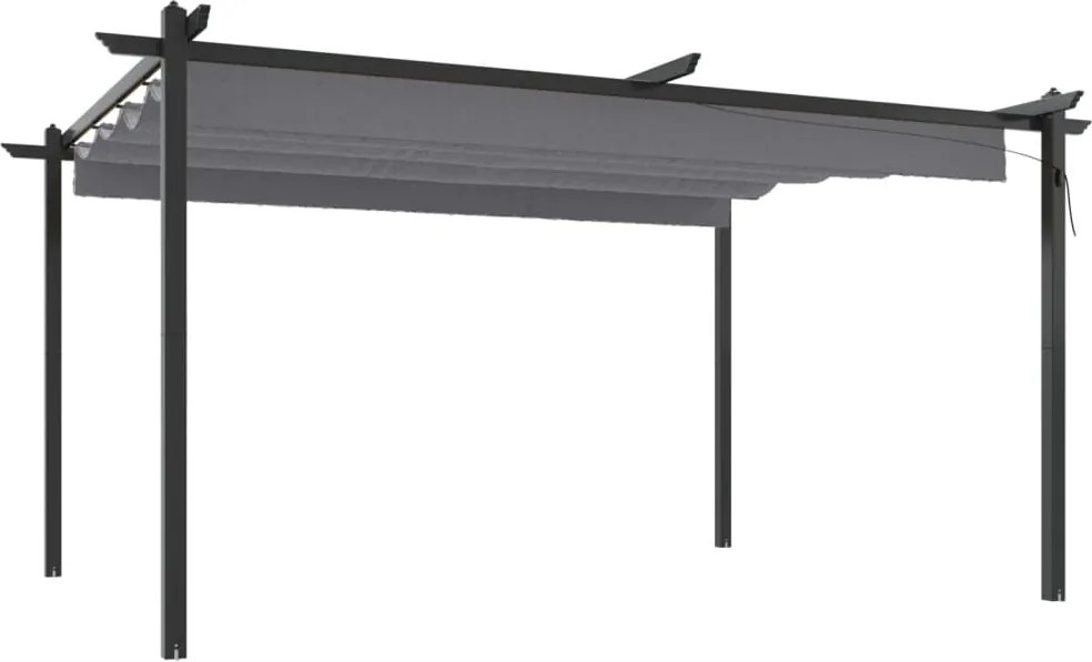 vidaXL Pavilion de grădină, acoperiș retractabil, antracit, 4x3 m