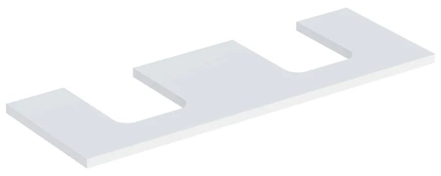 Blat pentru lavoar Geberit One cu decupaj dublu 135 cm alb mat