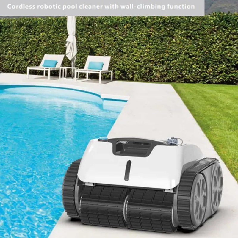 Robot cuaratre piscine fara fir Wybot Osprey 700 (X100), Li-Ion 8800 mAh, Pana la 80 m°, Autonomie pana la 110 minute, Auto-revers, Auto-parcare, Alb/Negru