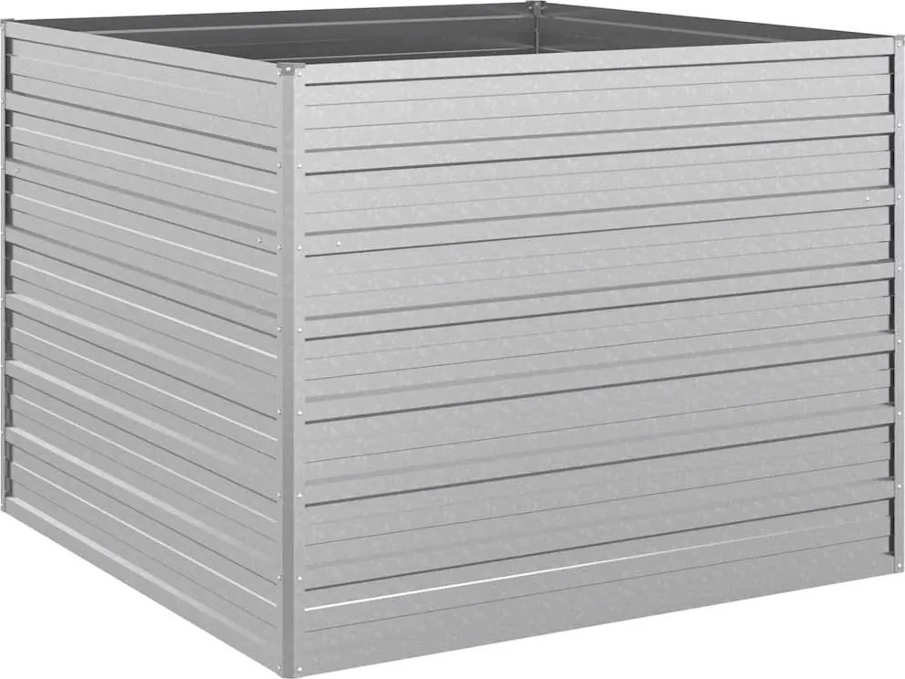 vidaXL Strat înălțat de grădină argintiu 100x100x77cm oțel galvanizat