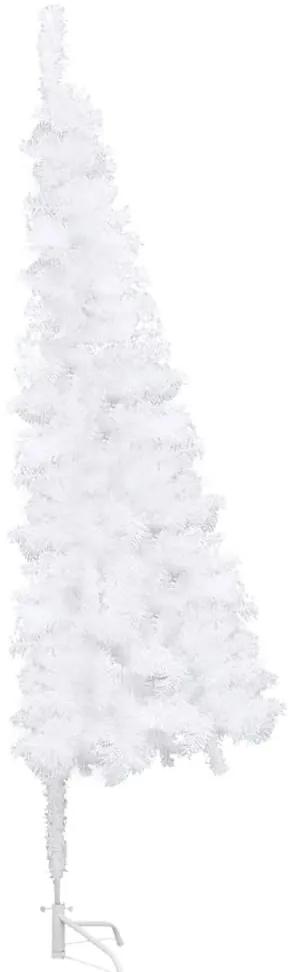 Set brad Craciun artificial de colt LEDgloburi alb 240cm PVC 1, white and rose, 240 cm