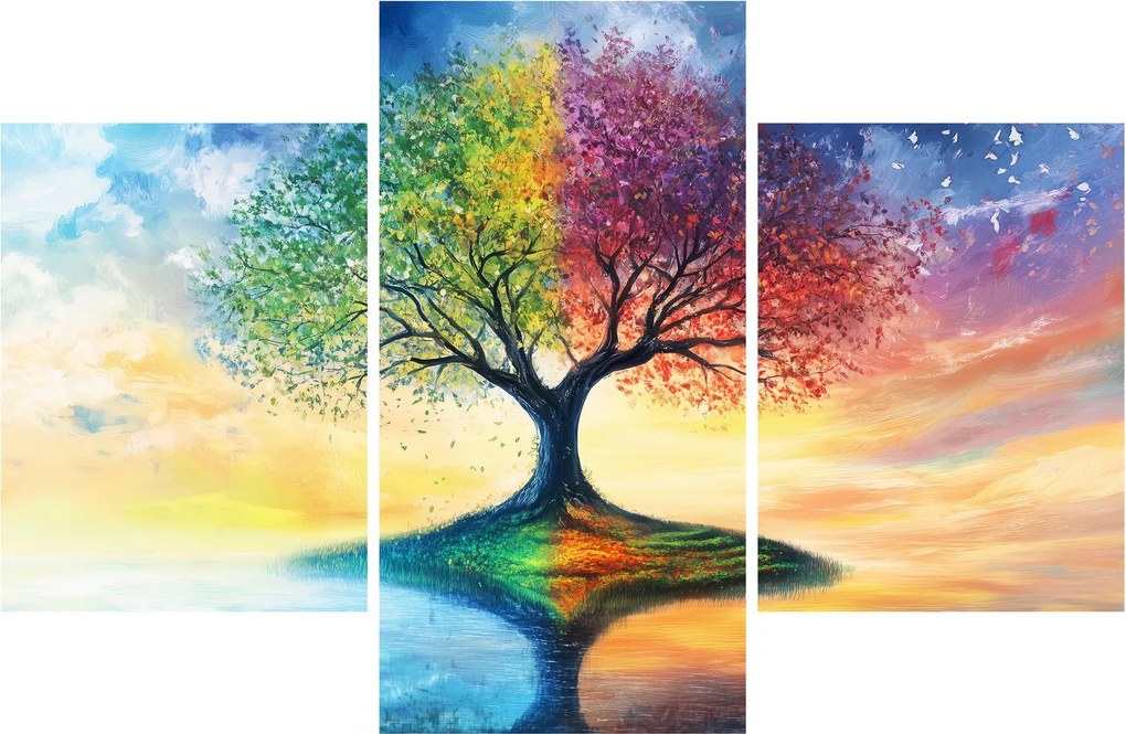 Tablou – Arbore pictat al anotimpurilor (90x60 cm)