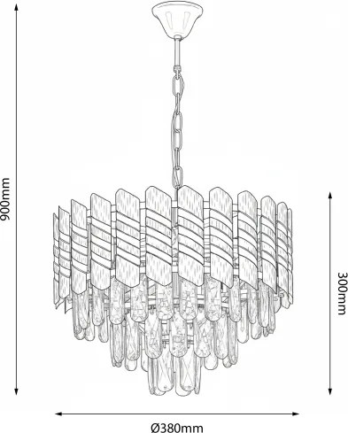 Brilagi - Lustră suspendată pe lanț CRISTAL, 5 x soclu E14 (max. 40 W pe bec), 230 V, diametru 38 cm