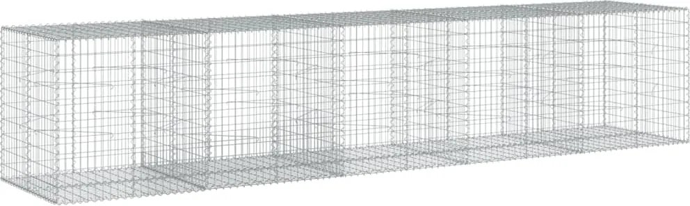 vidaXL Coș gabion cu capac, 500x100x100 cm, fier galvanizat
