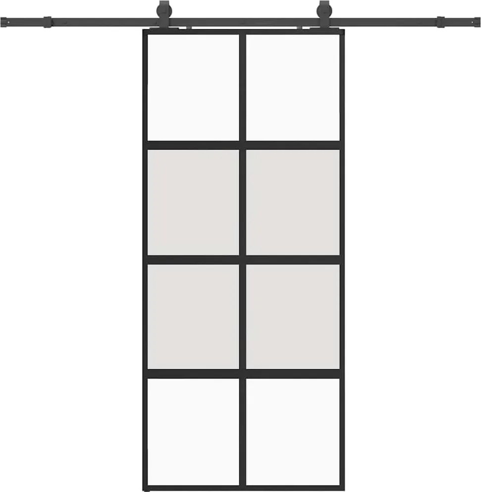 vidaXL Ușă glisantă cu set feronerie neagră 90x205cm sticlă securizată