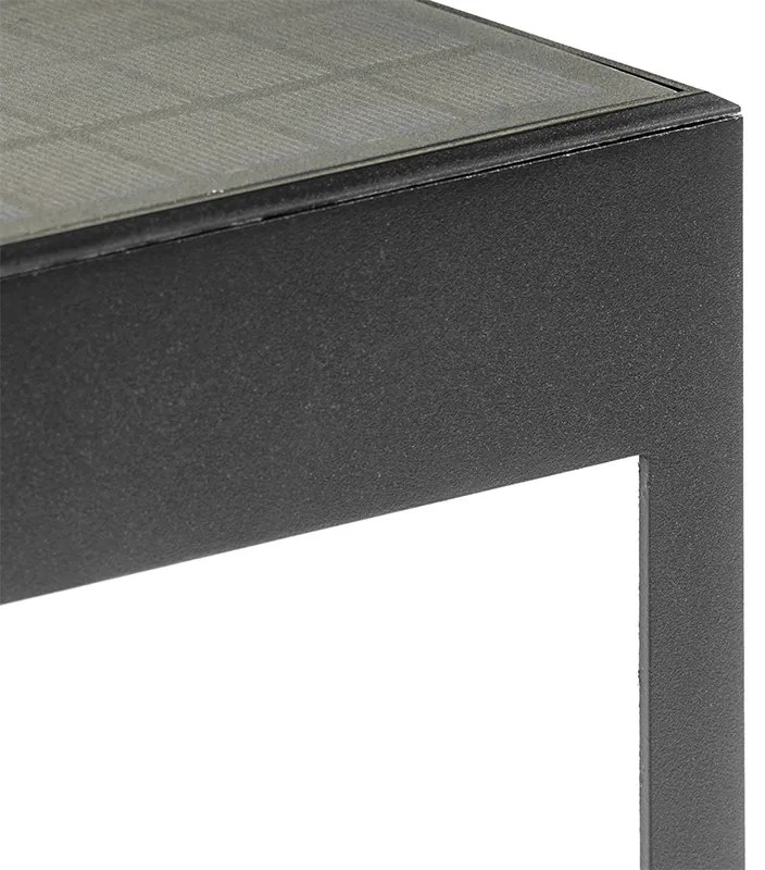 Lampă de podea pentru exterior neagră 40 cm cu lumină reglabilă și senzor solar - Charlotte