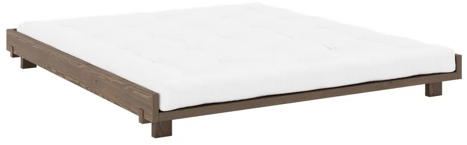 Pat matrimonial maro din lemn de pin cu somieră 180x200 cm Social – Karup Design