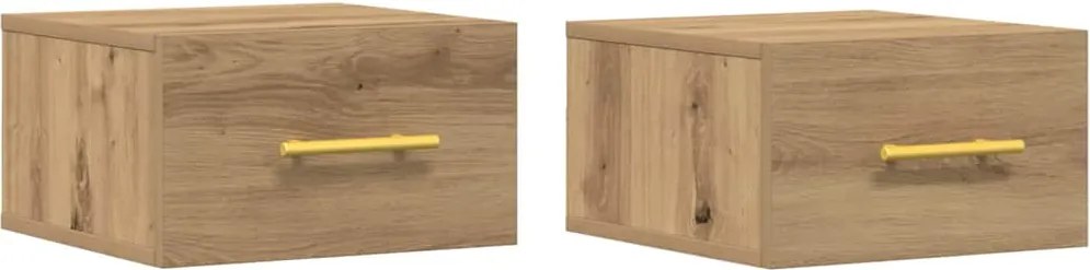 vidaXL Dulap de noapte 2 pcs Stejar Artizanal 35 x 35 x 20 cm