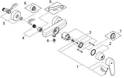 GROHE 33569002 - Baterie de duș EURODISC COSMOPOLITAN DN 15, crom lucios