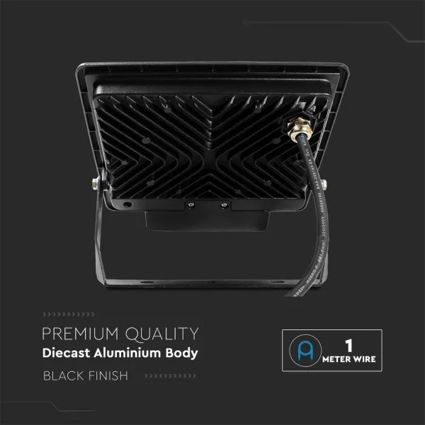 Proiector LED cu senzor LED/50W/230V 6500K IP65 negru