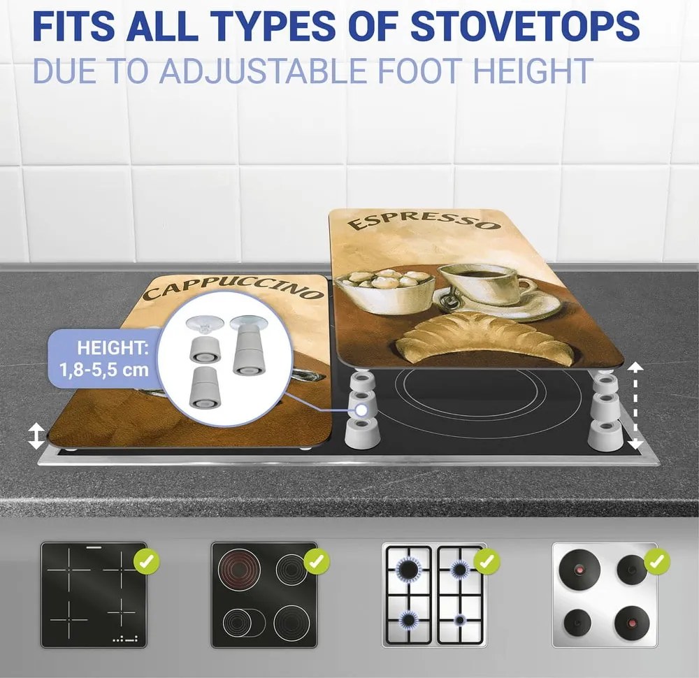 Protecție din sticlă pentru aragaz Wenko Coffee, 2 buc.