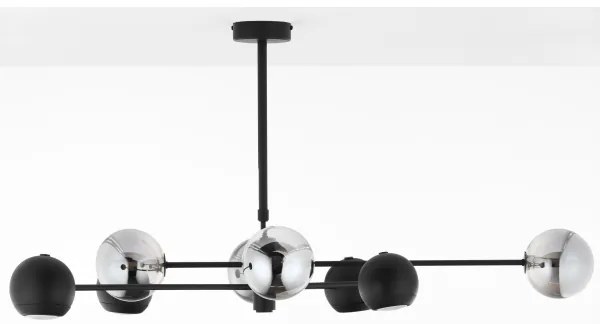 Lustră pe tijă Jupiter 1975 MOKA 4xGU10/10W/230V + 4xG9/10W/230V negru/crom