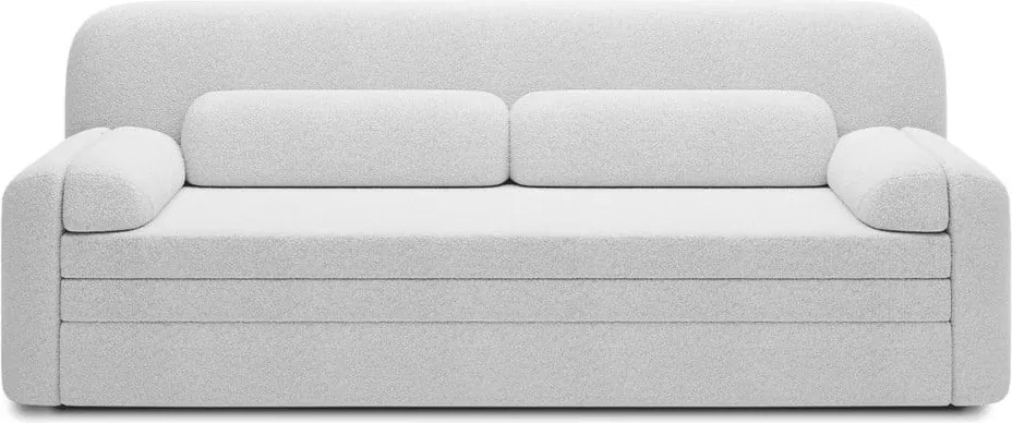 Canapea albă extensibilă/cu spațiu de depozitare cu tapițerie din țesătură bouclé 236 cm Elioss – ELTAP