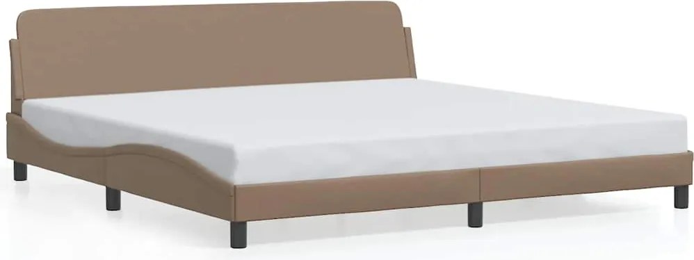 vidaXL Cadru de pat, Dover, cappuccino, 200x200 cm, piele ecologică