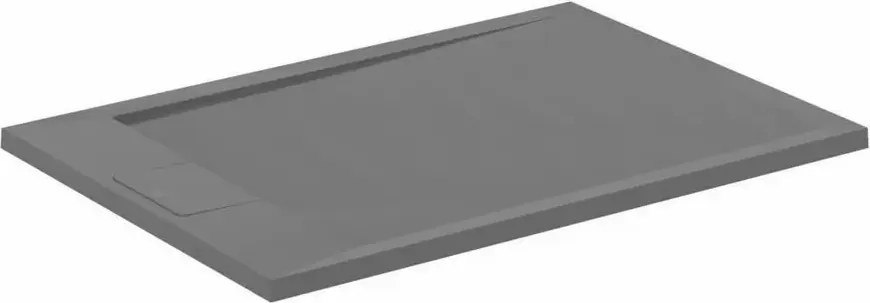 Cadita de dus dreptunghiulara Ideal Standard i.life Ultra Flat S gri asfaltic 100x70 cm