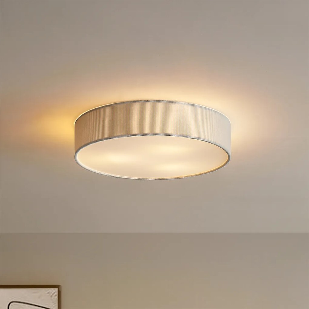 Plafonieră modernă albă cu abajur de catifea 46cm 3 lumini - Luz