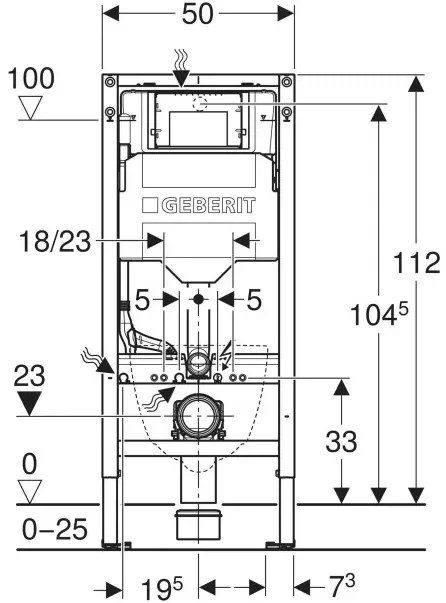 Rezervor wc cu cadru incastrat Geberit Duofix Sigma UP320 sistem de fixare si set izolare fonica