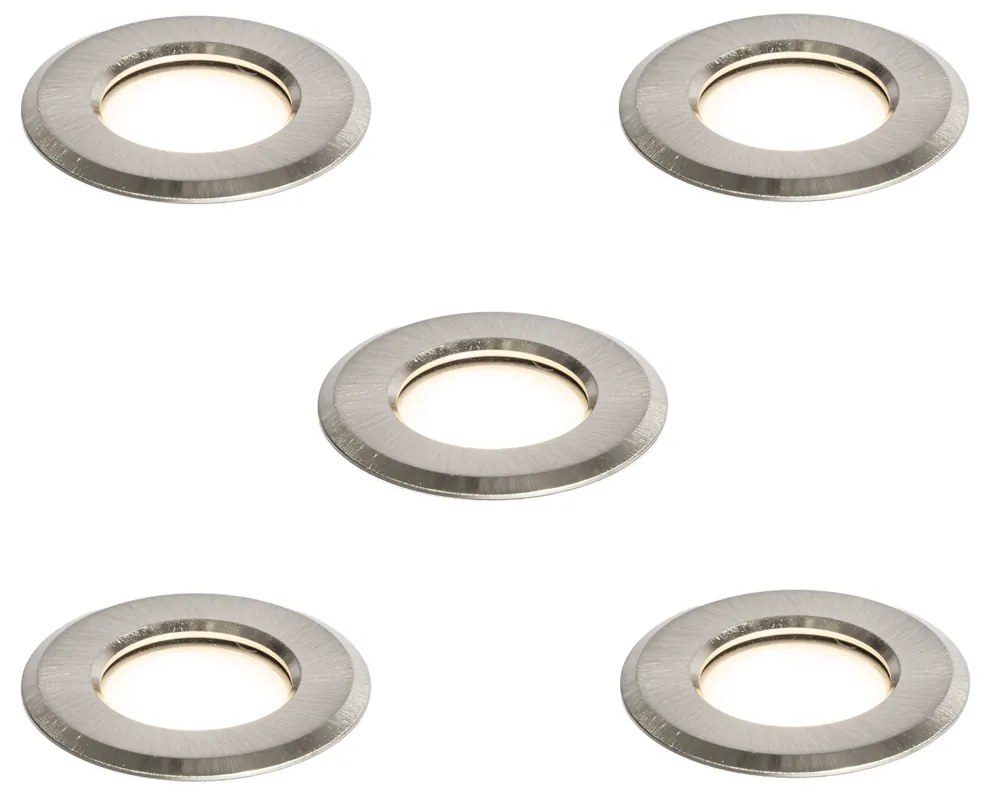 Set de 5 spoturi încastrate moderne din aluminiu, inclusiv LED IP67 - Linsey