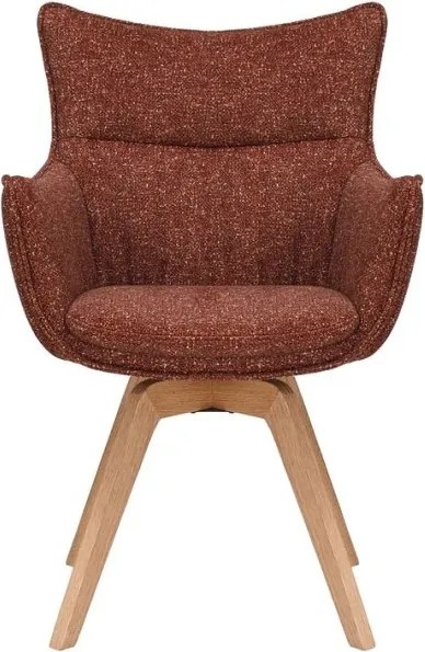 Set de 2 scaune pivotante picioare din lemn VOGUE maro ruginiu