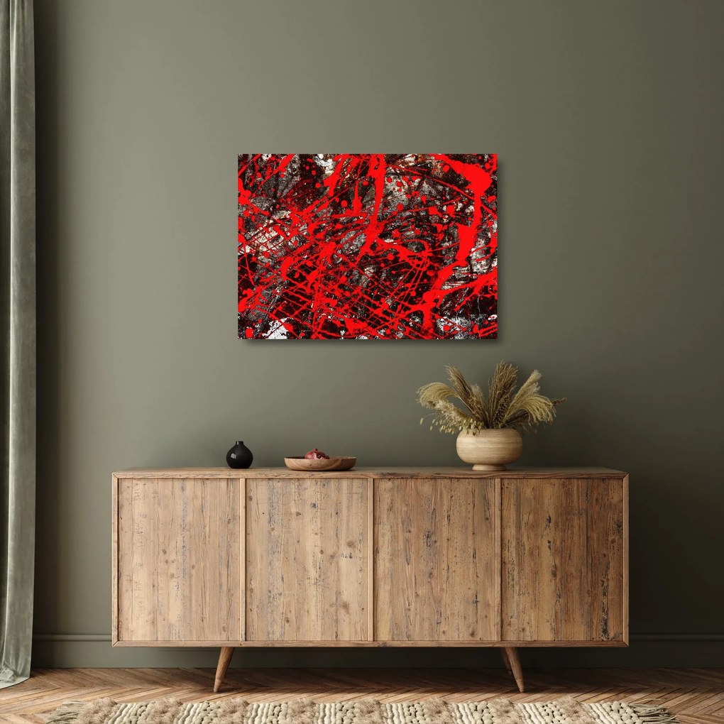 Tablou pe sticlă - Abstracție expresivă (70x50 cm)