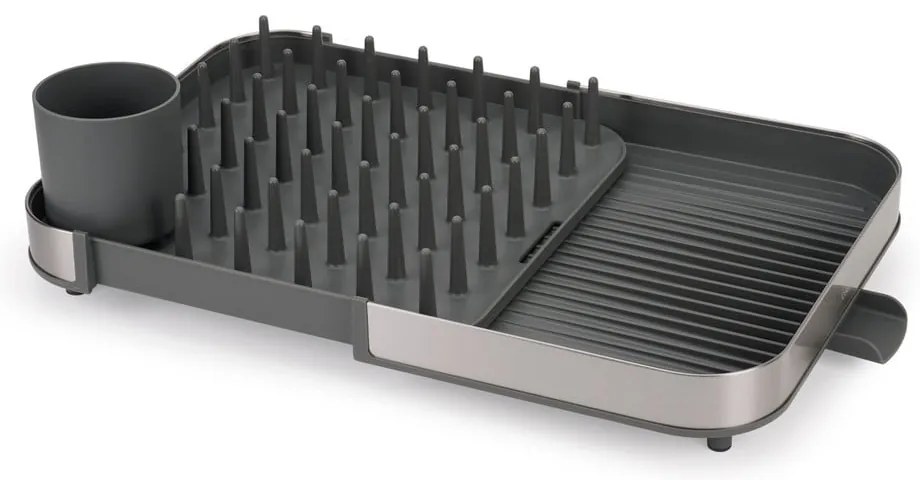 Scurgător de vase gri ajustabil din oțel inoxidabil 35x39 cm Duo – Joseph Joseph
