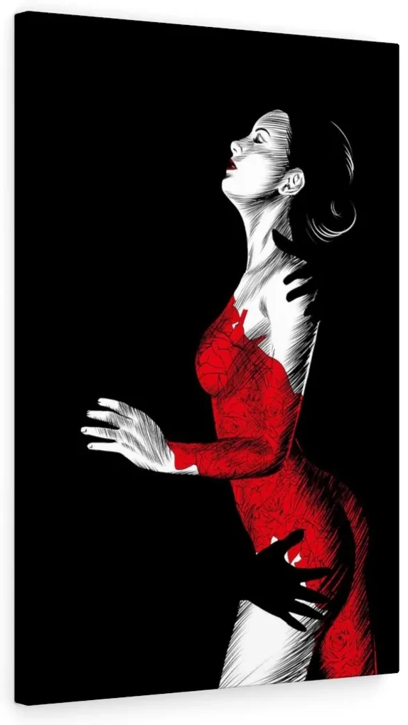 Tablou canvas Girl in Red - 60x40 cm 60x40 cm