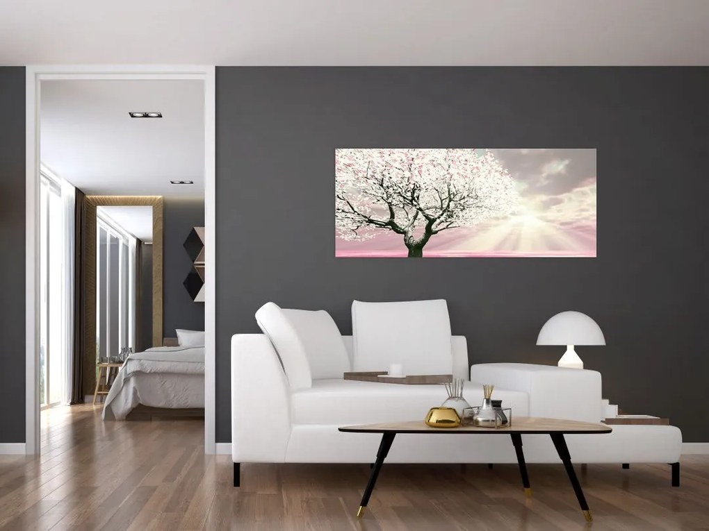 Tabloul copacului roz (120x50 cm)