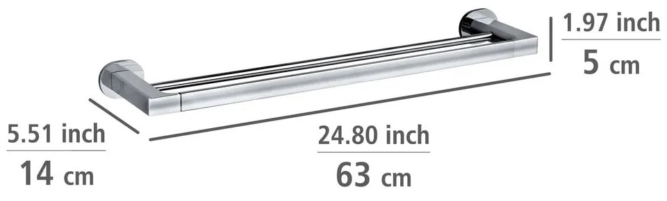 Suport pentru prosoape argintiu lucios autoadeziv din oțel inoxidabil Maribor – Wenko