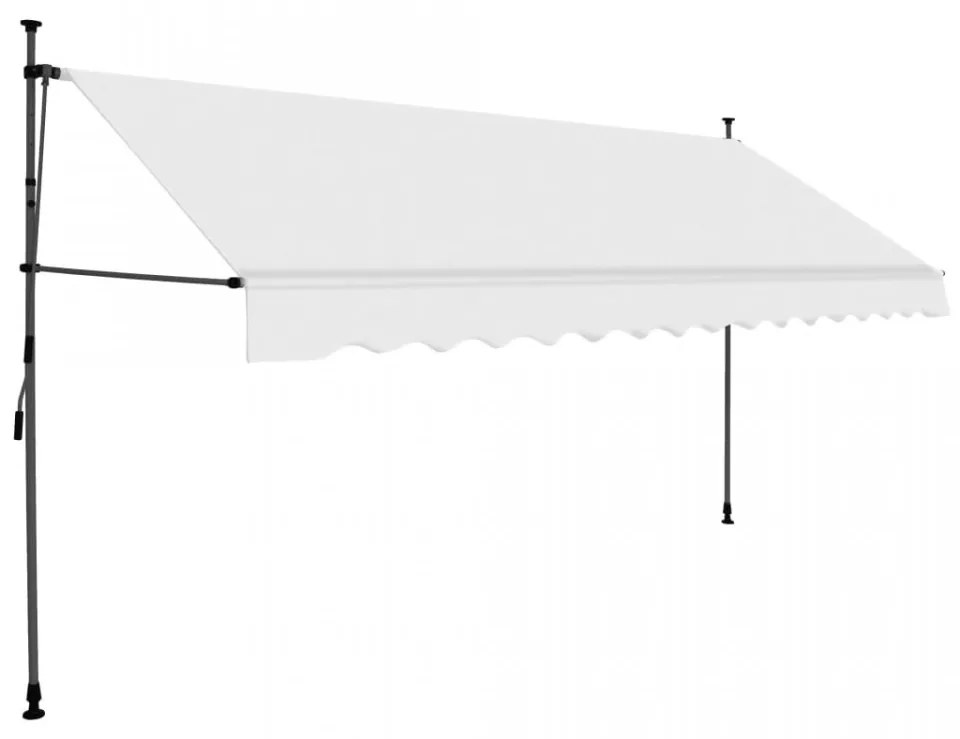 Copertină retractabilă manual cu LED, crem, 350 cm