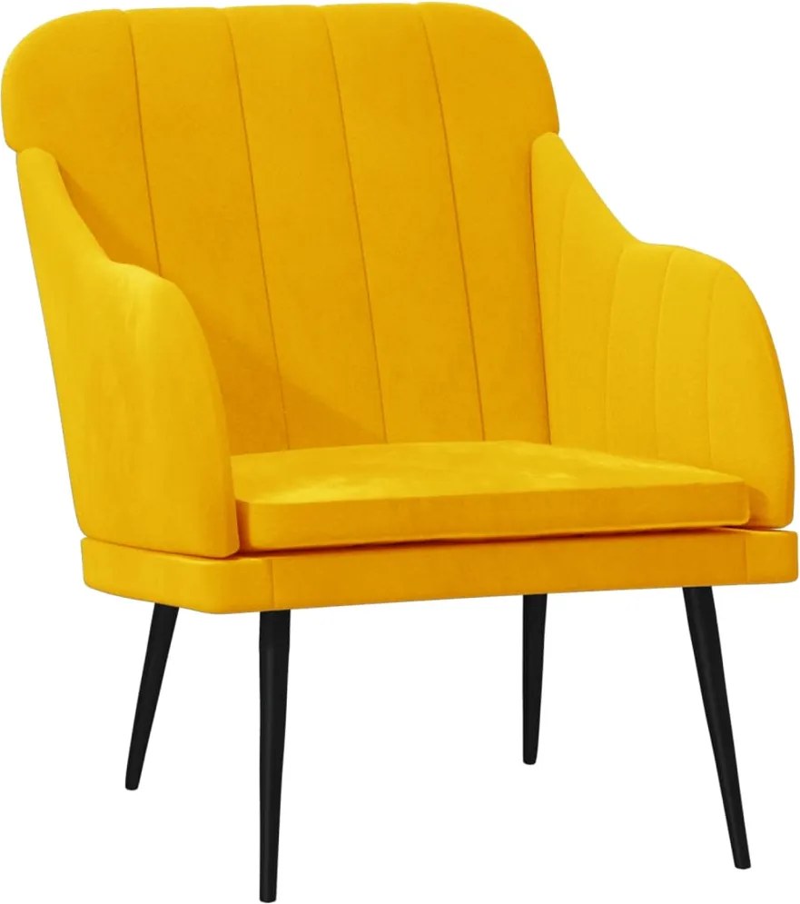 vidaXL Fotoliu, galben, 63x76x80 cm, catifea