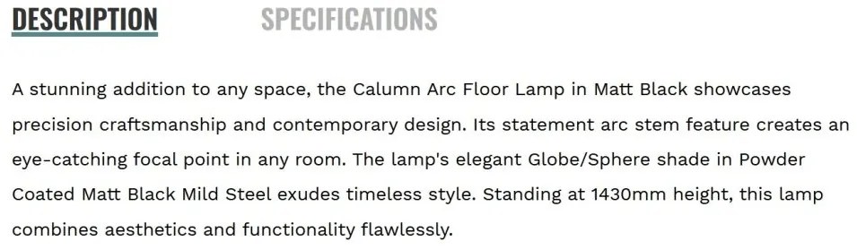 Lampadar/Lampa de podea stil minimalist Calumn