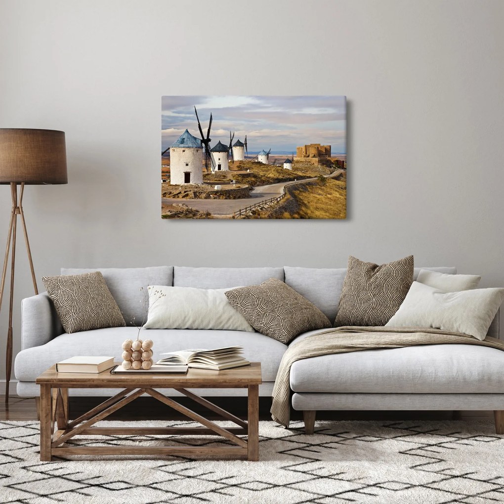 Tablou - Morile de vânt din Consuegra, Spania (90x60 cm)