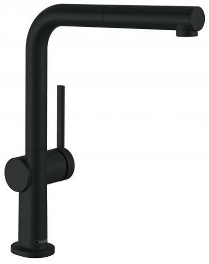 Baterie bucatarie cu dus extractibil Hansgrohe Talis M54 270 cu 1 jet pentru incalzitoare cu flux continuu finisaj negru mat