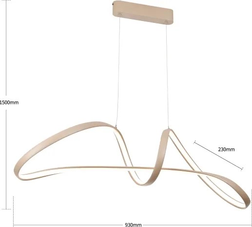 Brilagi-LED Lustră reglabilă pe cablu TWISTER LED/60W/230V 3000-6000K bej+telecomandă