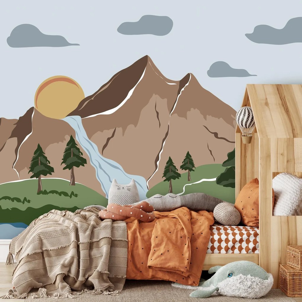 Fototapet - Ilustrații de peisaje montane (147x102 cm)