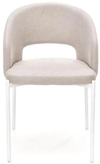 Scaun textil K486 bej-alb - H 77 cm