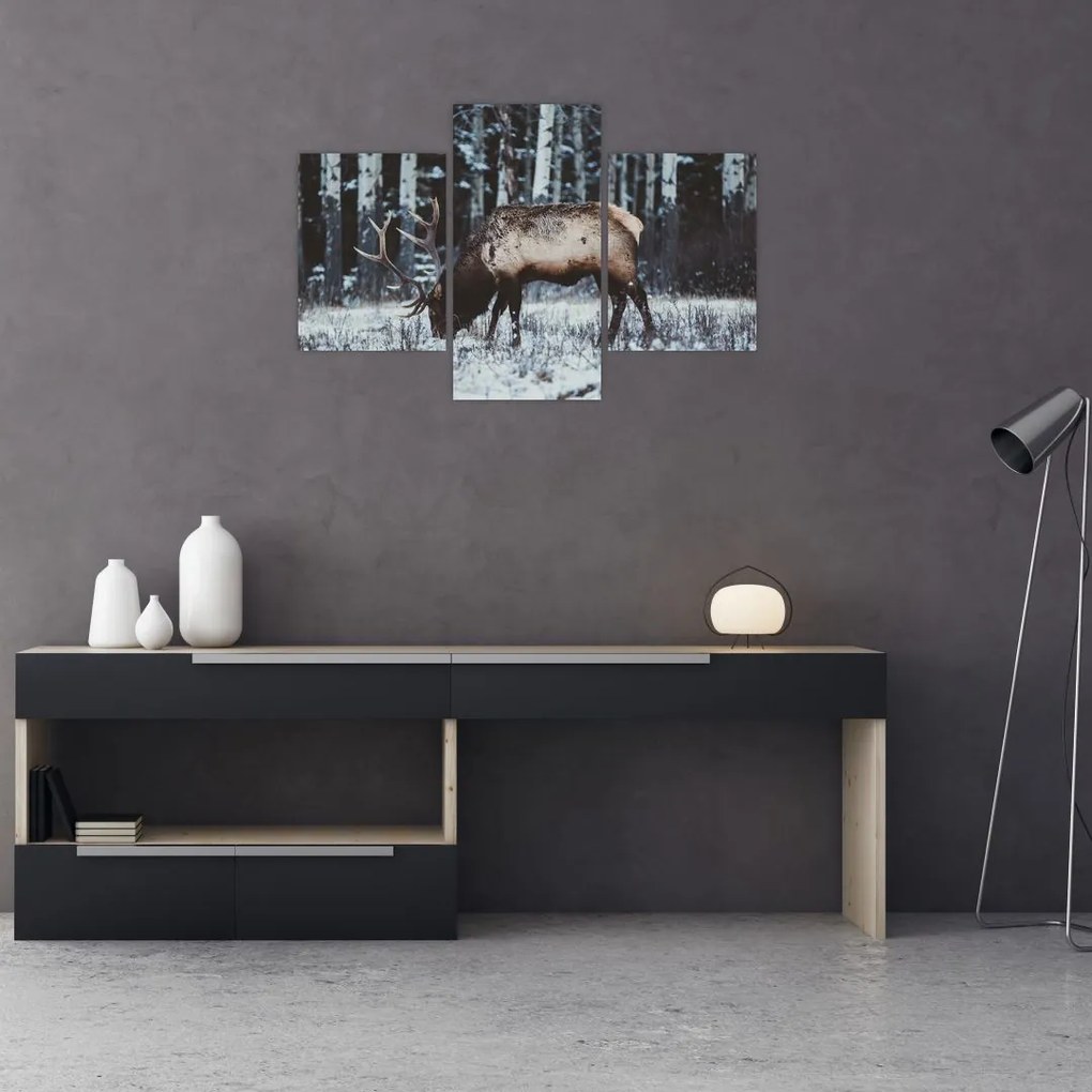Tablou - cerbul iarna (90x60 cm)