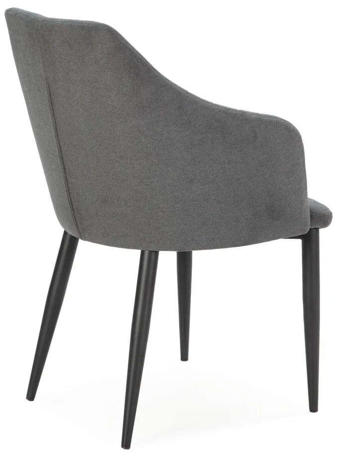 Set de scaune de sufragerie gri închis 2 buc. tapițat Nadi – Marckeric
